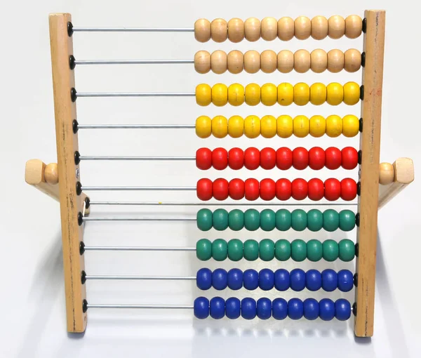 Antique Wooden Abacus Teaching Count Elementary School Children — Stock Photo, Image