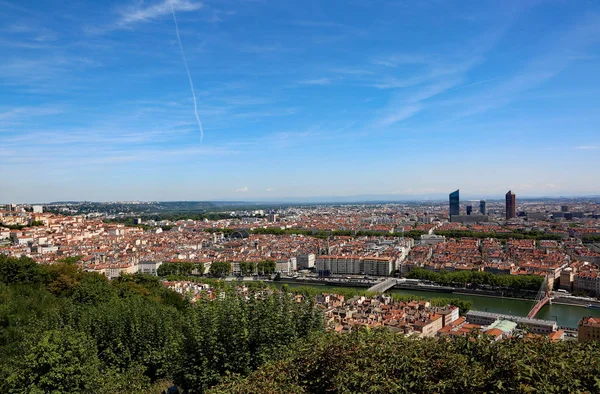 Horizonte Hermosa Majestuosa Ciudad Lyon Situada Francia —  Fotos de Stock