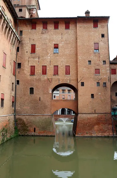 Ferrara Włochy Listopada 2018 Starożytnych Średniowieczny Zamek Zwany Castello Estense — Zdjęcie stockowe