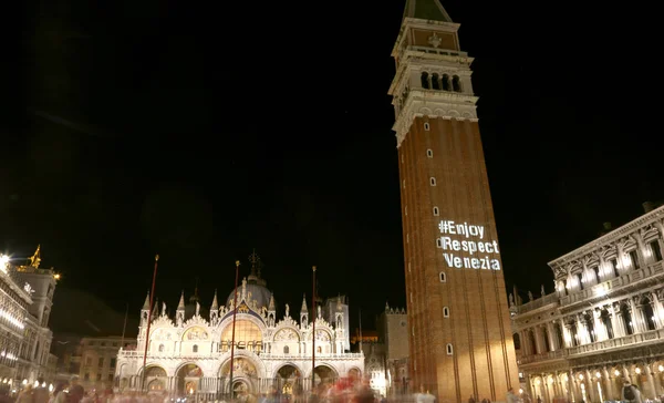 Veneza Itália Setembro 2017 Campanário Veneza Praça São Marcos Com — Fotografia de Stock