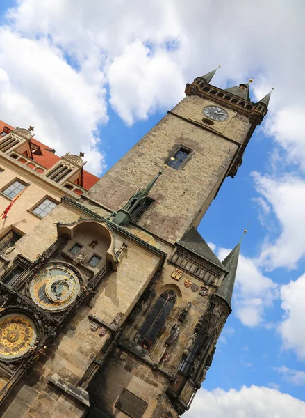 Висока Вежа Обличчя Астрономічним Годинником Староміської Площі Празі Чеська Республіка — стокове фото