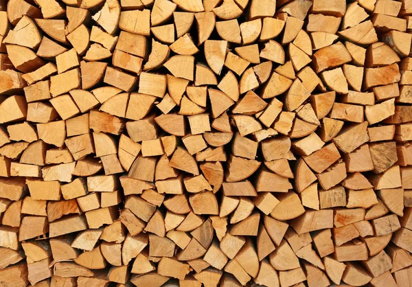 Hintergrund Der Gestapelten Holzstämme Holzschuppen — Stockfoto