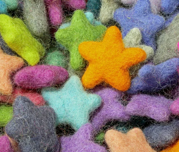 Background Felt Stars Christmas Decorations — Stock Photo, Image