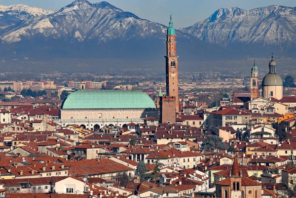 Vicenza Italien Panorama Över Staden Med Den Berömda Basilica Palladiana — Stockfoto