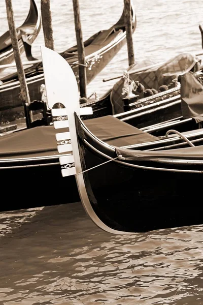 Gondola Venetian Lagoon Sepia Toned Effect — Stock Photo, Image