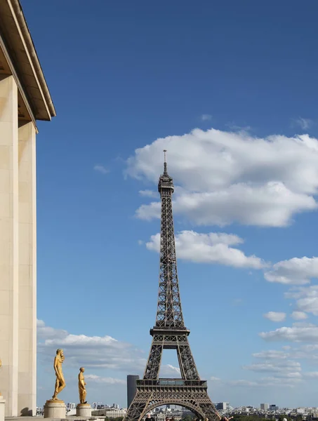 Эйфелева Башня Париже Франция Вид Холма Шайо — стоковое фото