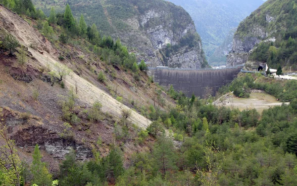 Słynny Dam Nazwie Zapora Vajont Północnej Włoski Dzięki Czemu Tysiące — Zdjęcie stockowe