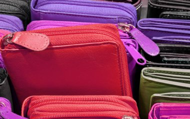 İtalyan mağaza satış için renkli deri cüzdan