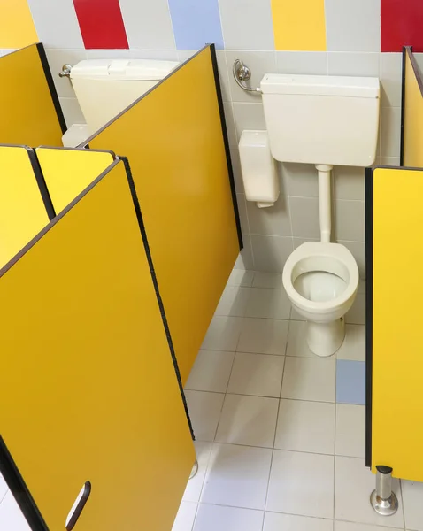 Small Toilet Nursery Yellow Doors Children — Stock Photo, Image