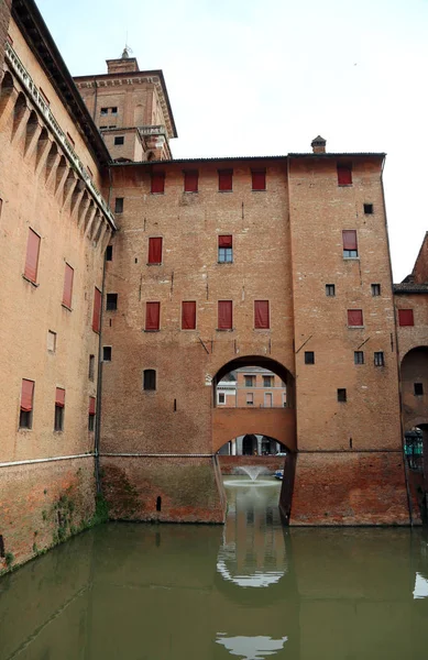 Ferrara Włochy Listopada 2018 Starożytnych Średniowieczny Zamek Zwany Castello Estense — Zdjęcie stockowe