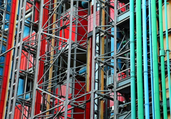 Paris Frankrijk Augustus 2018 Detail Modern Gebouw Het Centrum Pompidou — Stockfoto