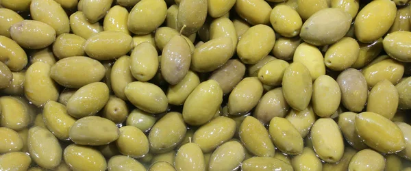 Fondo Aceitunas Verdes Para Venta Quiosco País Mediterráneo —  Fotos de Stock