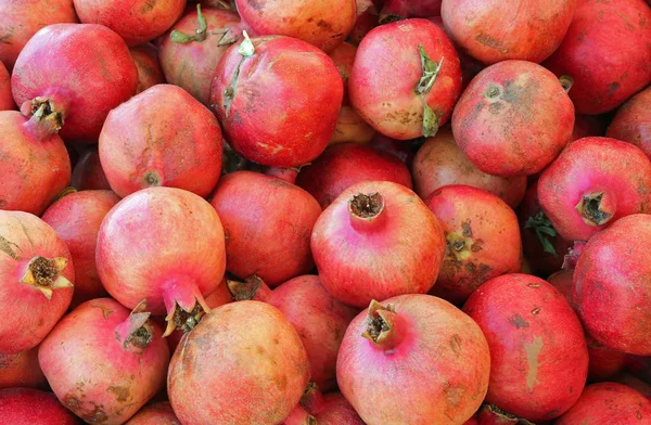 Pozadí Červené Zralé Granátové Jablko Podzim — Stock fotografie