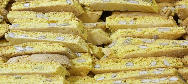 Fundalul Multor Cookie Uri Uscate Numite Cantucci Limba Italiană — Fotografie, imagine de stoc