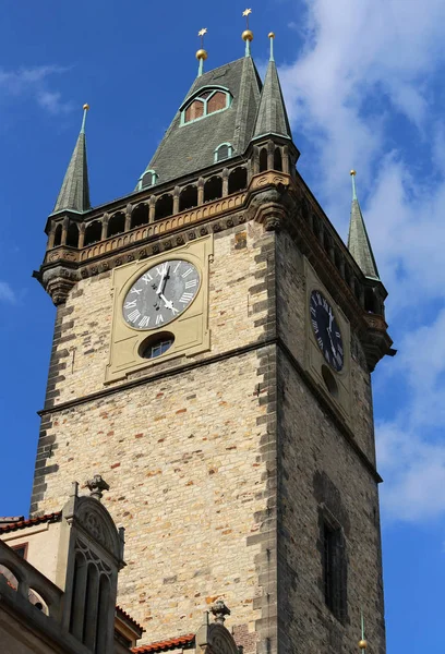 Ancienne Tour Horloge Ville Prague Capitale République Tchèque Europe — Photo