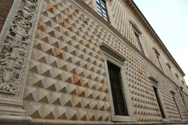 Fasada Marmurowa Palazzo Dei Diamanti Ferrara Włochy — Zdjęcie stockowe