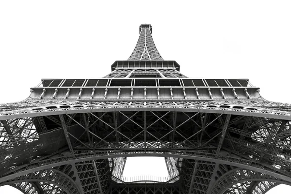 Detalj Takstol Eiffeltornet Botten Visa Och Svartvit Effekt — Stockfoto
