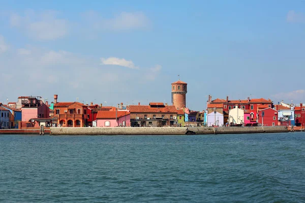 Skyline Dell Isola Burano Italia Vicino Venezia All Antica Torre — Foto Stock