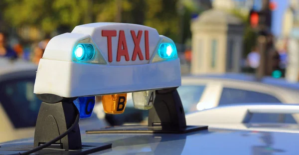 French Luminous Taxi Top Sign Paris France Europe — Stock Photo, Image