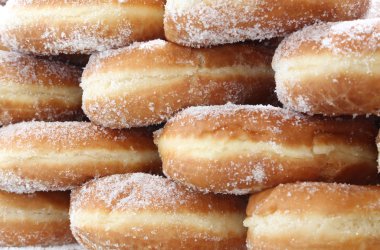 arka planını halka da şekerle pastane Avrupa'da satışa Krapfen denir