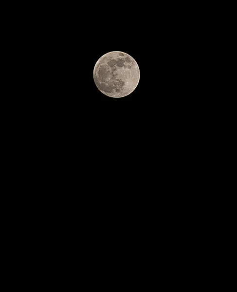 Gran Luna Llena Ilumina Cielo Negro Medianoche — Foto de Stock