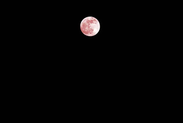 Mörk Natt Med Starless Sky Och Full Moon — Stockfoto