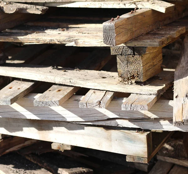 Stapel Van Houten Planken Van Een Gebruikte Pallet — Stockfoto