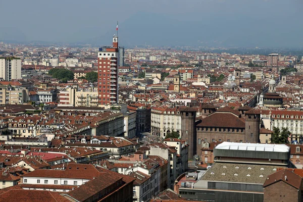 Torino Italia Agosto 2015 Panorama Della Città Con Vecchi Monumenti — Foto Stock