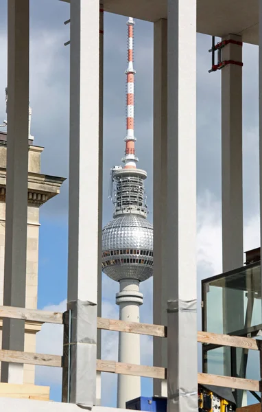 Berlim Alemanha Agosto 2017 Tower Chamada Fernsehturm Língua Alemã Torre — Fotografia de Stock