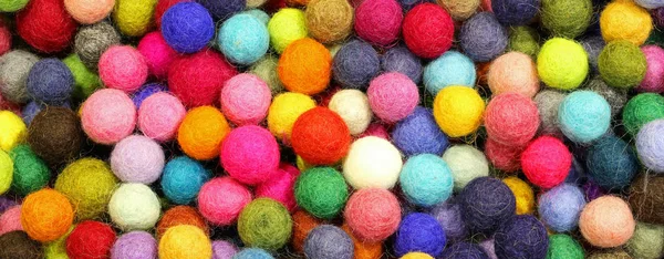 Sfondo Colorato Palline Fatte Con Lana — Foto Stock