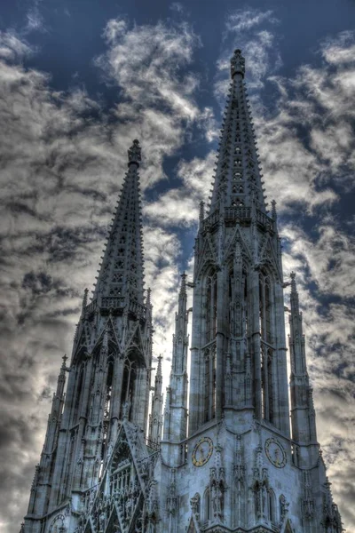 Церкви Обітниці Відень Австрія Hdr Ефект Хмарного Неба — стокове фото