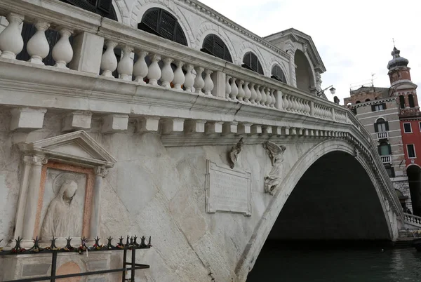 Pont Historique Rialto Photographié Bas Est Grand Célèbre Pont Venise — Photo
