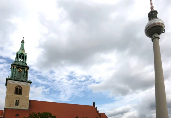 Berlin Germany August 2017 Bell Tower Saint Mary Church Tower — Stock Photo, Image