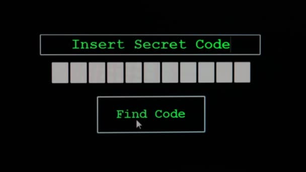 Yeşil Düğmesini Bulmak Korumalı Sisteme Erişmek Için Rasgele Sayılar Oluşturmak — Stok video
