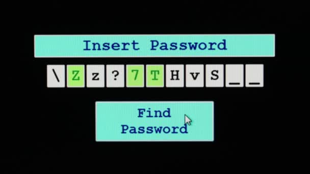 Click Find Password Button Generate Random Code Find Password — Stock Video