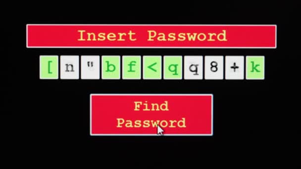 Fare Clic Sul Pulsante Rosso Trova Password Generare Codice Casuale — Video Stock