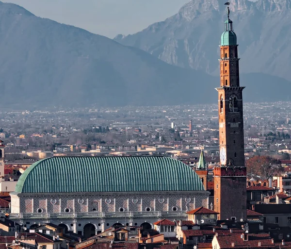 Vicenza City Basilica Palladiana Een Renaissance Gebouw Het Centrale Plein — Stockfoto