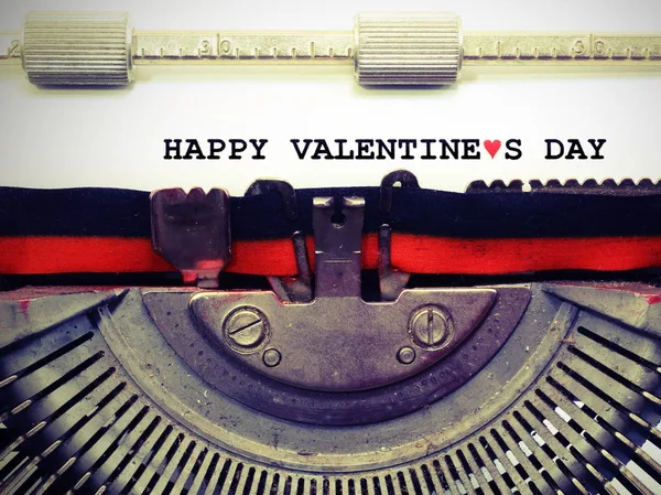 Text Happy Valentines Day Black Ink Vintage Toned Effect — Stock Photo, Image