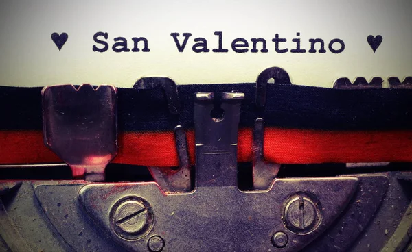 Testo Scritto Macchina San Valentino Inchiostro Nero Con Effetto Vintage — Foto Stock