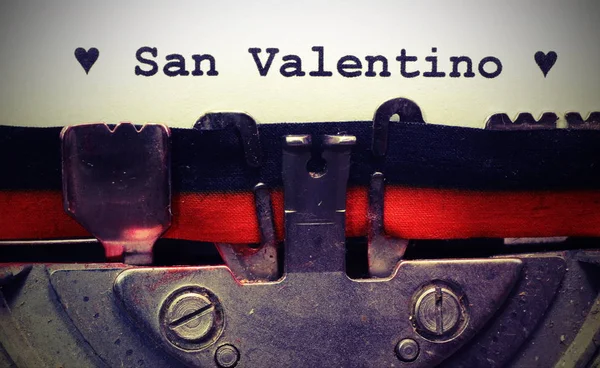 Texto Máquina Escribir San Valentín Tinta Negra Con Efecto Vintage — Foto de Stock