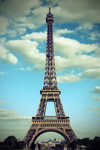 Torre Eiffel Símbolo Paris França Com Efeito Antigo — Fotografia de Stock