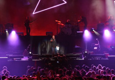 Verona, Vr, İtalya - 23 Eylül 2018: Live konser Antonello Venditti, Verona Arena bir İtalyan şarkıcı-söz yazarı ve müzisyen