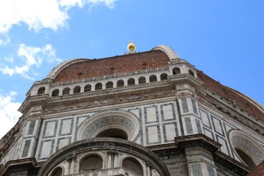 kubbe mimari detay tasarım tarafından mimar Brunelleschi ve büyük Altın Küre, Orta Italya'nin Toskana bölgesindeki Floransa şehir tepenin üzerinde