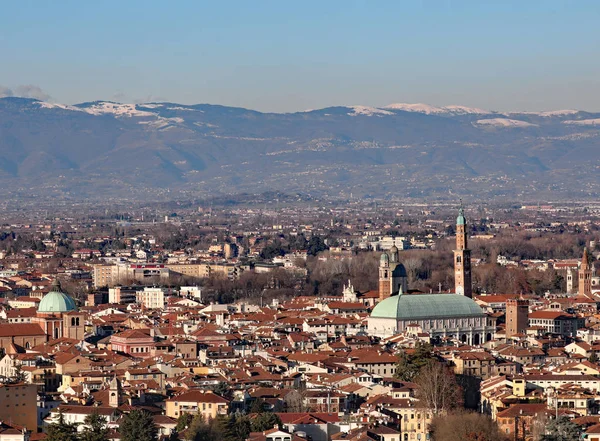 Vista Aérea Cidade Vicenza Itália Monumento Mais Famoso Chamado Basilica — Fotografia de Stock