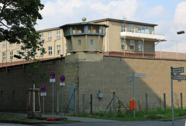 Berlin, Almanya - 16 Ağustos 2017: dış eski Stasi hapis resmi devlet Güvenlik Servisiydi Alman Demokratik Cumhuriyeti ya da Doğu Almanya