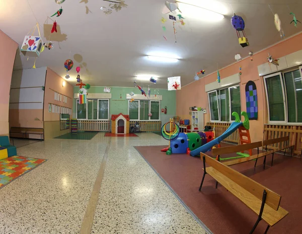 Gran Sala Guardería Utilizada Como Sala Juegos Sin Niños — Foto de Stock