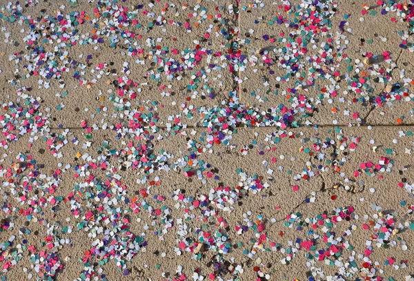 Background Many Colorful Pieces Paper Used Confetti Celebrate Carnival Venice — Stock Photo, Image