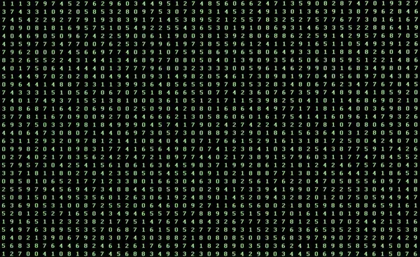 Sfondo Molti Numeri Verdi Monitor Visualizzazione Del Computer — Foto Stock