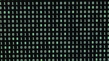 Yeşil rakam 0 ve 1 pc monitör rastgele dizi