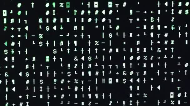 计算机监视器上绿色数字0和1的随机序列 — 图库视频影像
